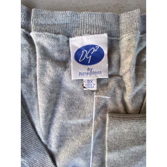 DG2 Diane Gilman GREY Sweater SZ 3X C100844 NIP - Picture 4 of 9